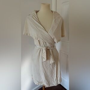 Harvey Faircloth Wrap Dress Exaggerated Collar Silk Cotton Luxe Old Money Size 4
